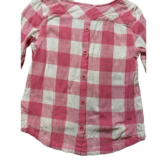 Orvis Pink White Linen-Blend Buffalo Check Button-Back Blouse Top Sz S - Picture 6 of 8